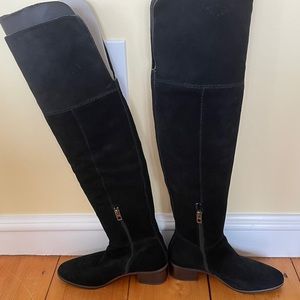 Coach black suede “Lucia” over the knee boots